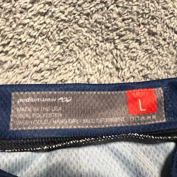 Podiumwear Cycle Jersey Shirt Mens Large Performance Cycling Pocket Blue - Picture 4 of 5